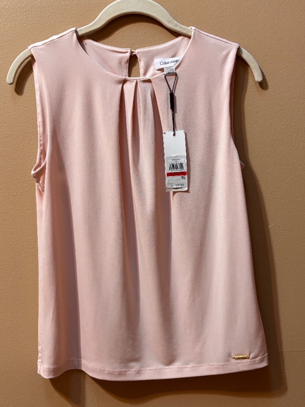 Calvin Klein Sleeveless Light Peach Top Size Small NWT